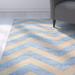 Blue/White 132 x 96 x 0.02 in Area Rug - Latitude Run® Phillips Chevron Handmade Tufted Blue/Beige Area Rug | 132 H x 96 W x 0.02 D in | Wayfair