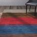 Blue/Brown 60 x 0.63 in Area Rug - Ebern Designs Frann Striped Hand-Woven Flatweave Wool Brown/Blue/Red Area Rug Wool | 60 W x 0.63 D in | Wayfair