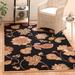 Black/Orange 105 x 0.25 in Area Rug - Lark Manor™ Hollander Floral Hand-Looped Wool Area Rug Wool | 105 W x 0.25 D in | Wayfair