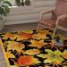Yellow 30 x 0.25 in Indoor Area Rug - August Grove® Kinchen Floral Handmade Tufted Wool Black/Gold Area Rug Wool | 30 W x 0.25 D in | Wayfair