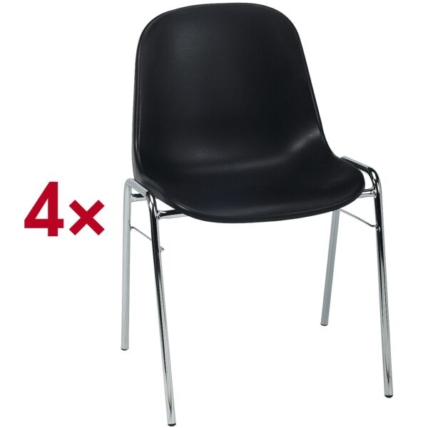 Nowy Styl 4er-Set Stapelstühle schwarz, 45x43 cm Image