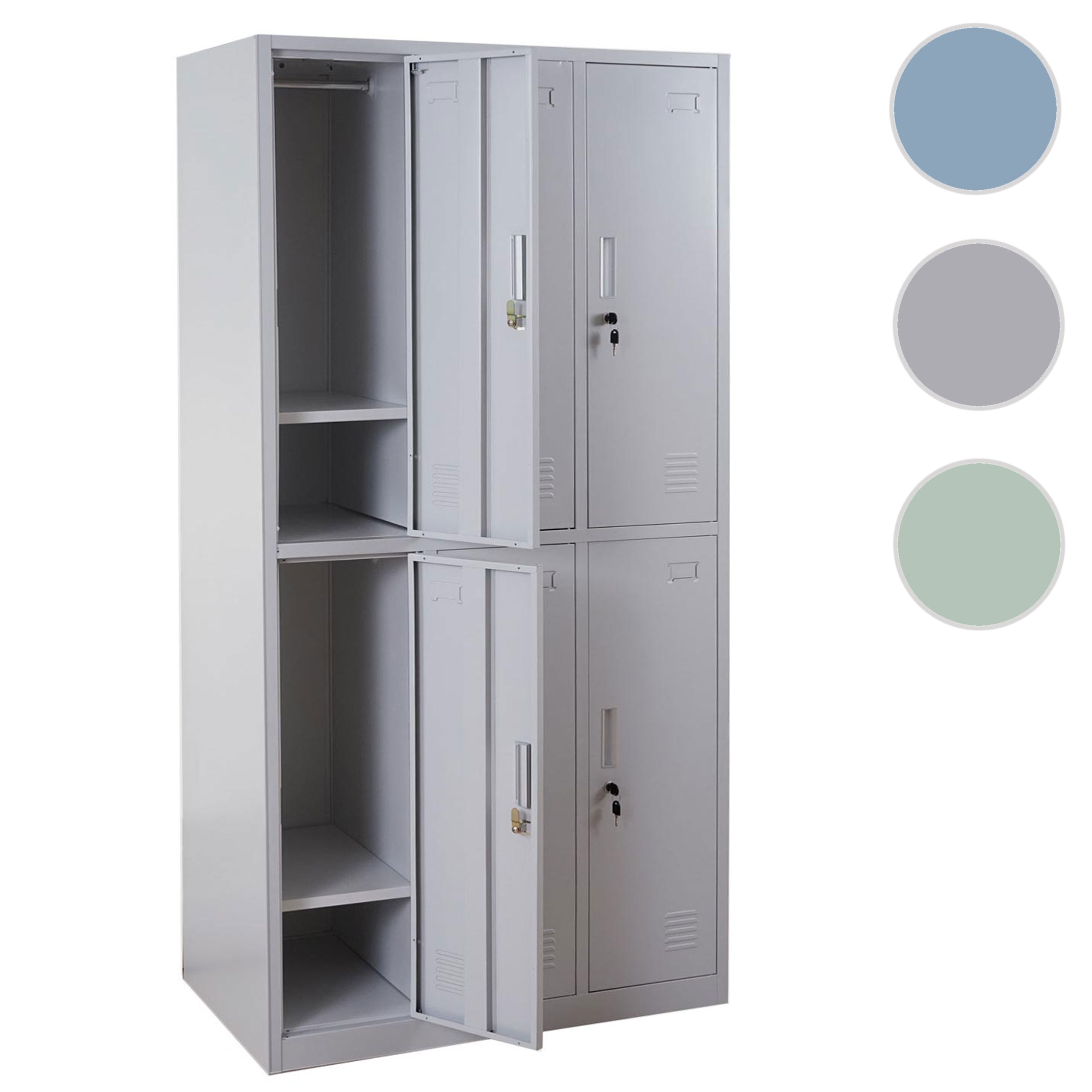 Schließfach Boston T829, Schließfachschrank Wertfachschrank Spind, Metall 6 Fächer ~ grau Image