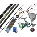 Starter Fishing Tackle Set Kit Hunter Pro Rod Reel Tackle Net Catapult Rod Rest