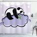 Harriet Bee Haysi Sleeping Panda on Cloud Shower Curtain Set Polyester | 84 H x 69 W in | Wayfair HBEE1114 38714095