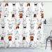 Harriet Bee Gretna Cute Retro Bunny Rabbits Shower Curtain Set Polyester | 70 H x 69 W in | Wayfair HBEE1113 38714093