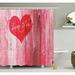 Latitude Run® Lucio Heart on Rustic Wooden Shower Curtain Set Polyester | 84 H x 69 W in | Wayfair LATT7771 38713577