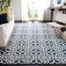 Blue/Navy 96 x 0.5 in Area Rug - Bungalow Rose Geometric Handmade Tufted Wool Navy Blue/Ivory Area Rug Wool | 96 W x 0.5 D in | Wayfair