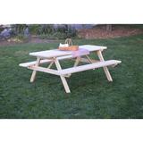 Loon Peak® Breedlove Solid Wood Outdoor Picnic Table Wood in White | 30 H x 70 W x 27 D in | Wayfair LNPK6183 38757675