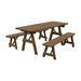 Loon Peak® Seward Solid Wood Picnic Outdoor Table Set Wood in Brown | Wayfair LNPK6207 38757847