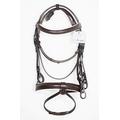 Leather Bonefire Bridle Padded Brown & White, 1" noseband Premium Quality Show Bridle available in full cob & Pony (Cob)