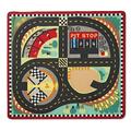 Melissa & Doug Round the Speedway Race Track Rug With 4 Race Cars (39 x 36 inches)