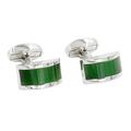 Emerald Green Stone Cufflinks | Emerald Wedding Anniversary Present | 55th Wedding Anniversary for Husband | Groomsmen Cufflinks
