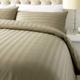 Luxurious 800 Thread Count Cotton Rich Satin Stripe Duvet Bed Cover with Housewife Pillowcases | 800 TC Hotel Striped Bedding (Super King/Mocha)