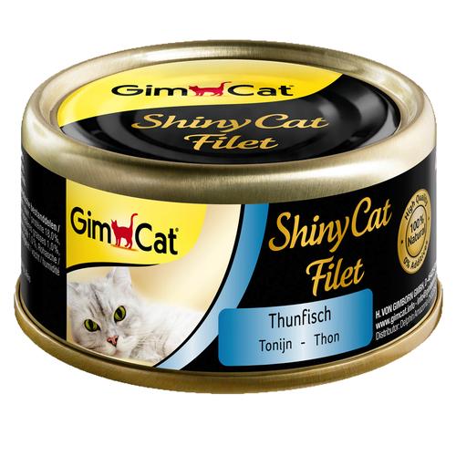 12x70g ShinyCat Filets Thunfisch GimCat Katzenfutter nass