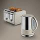 Dualit Architect Stainless Steel Kettle & 4 Slice Toaster Set Oyster White