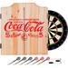 Trademark Global Coca Cola Dartboard & Cabinet Set in Black/Brown/Gray | 24.75 H x 20.5 W x 3.5 D in | Wayfair COKE7010-5C