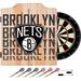 Trademark Global NBA City Dartboard & Cabinet Set in Brown/Gray/Green | 24.75 H x 20.5 W x 3.5 D in | Wayfair NBA7010-BN3