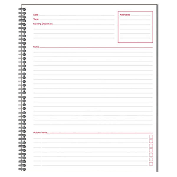 Cambridge 06132 11" x 8 1/4" Black 1 Subject Linen Covered Business Notebook - 80 Sheets