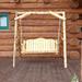 Loon Peak® Tustin Porch Swing w/ Stand Wood/Solid Wood in White | 77 H x 88 W x 75 D in | Wayfair LNPK7533 39269533