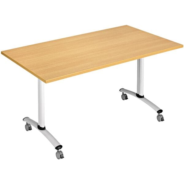 SODEMATUB Klapptisch 120x80 cm C-Fuß weiß braun, 120x72x80 cm