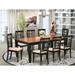 Darby Home Co Beesley 9 - Piece Butterfly Leaf Rubberwood Solid Wood Dining Set Wood/Upholstered in Black | 30 H in | Wayfair DABY5537 39638846