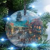 Trend Setters Disney (Pirates of the Caribbean) Hanging Shaped Decoration Glass in Blue/Brown | 3.5 H x 3.5 W x 0.25 D in | Wayfair SPCIR486