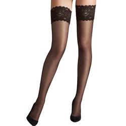 Wolford Women's Satin Touch 20 Stay-Up Tights, 20 DEN, Barely Black, Large (Size: L)