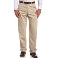 Haggar Men's Work to Weekend Hidden Expandable Waist No Iron Flat Front Pant, Khaki, 44W x 30L