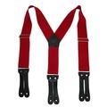 Welch Men's Elastic Button-End Y-Back 2 Inch Work Braces, Red, One Size