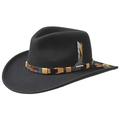 Stetson Kingsley VitaFelt Western hat Men - Water-Repellent Wool Felt hat - Cowboy hat Made in The USA - Packable Wool Felt hat - Summer/Winter rain hat Black L (58-59 cm)