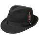 Stetson Elkader Trilby Felt hat Women's/Men's - Hat Made of Wool Felt (AsahiGuard) - Water-Shedding Wool Felt hat - Dirt-Repellent Fedora - Summer/Winter Trilby hat Black M (56-57 cm)