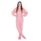 Big Feet PJs Pink Jersey Knit Adult Footie Footed Pyjamas with Bum Flap (M)