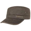 Stetson Datto Men's Army Cap - Water-Repellent Cotton Cap - Summer/Winter - Army Cap with UV 40+ Sun Protection - Washed Leather Look (Oilskin) - Urban Cap Brown S (54-55 cm)