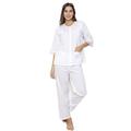 Camas Victorian 100% Cotton Lawn 3/4 Sleeve Pyjamas X-Small White Pyjama Set (XXL)