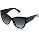 Tom Ford Women's FT0371 01B 57 Sunglasses, Black (Nero Lucido/Fumo Grad)