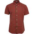 Relco Men's Red Tartan Shortsleeve Button Down 100% Cotton Shirt XXX-Large