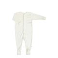 Joha Merino Wool Children's Sleepsuit Pyjams with Fold-Over Foot Covers (70 4-9m, White)