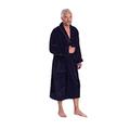 Bown of London - Men's Luxurious 450g Velour Dressing Gown with Piped Edges and Turnback Cuffs, Extra Long (X-Large) Navy