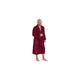 Bown of London - Men's Luxurious 450g Velour Dressing Gown with Piped Edges and Turnback Cuffs, Extra Long, Claret, XXL