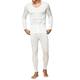 Pure Silk Jersey Knit Men V Neck Long Johns Set US S M L[USM,White]