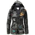 SHOPOHOLIC FASHION Women 100% Soft Cotton Emo Punky Gothic Hoodie Jacket (l) Black