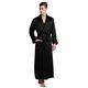LilySilk Men's 100 Silk Dressing Gown Silk Kimono Robe Long 22 Momme Pure Mulberry Silk Black Size 42/XL