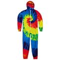 Colortone Unisex Adults Full Zip Rainbow Tie Dye Onesie (XS) (Rainbow)