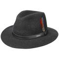 Stetson Powell Felt Traveller hat for Men - Water-Shedding, Tough and Hard-Wearing (AsahiGuard) - Made in The EU - Heathered Wool Felt hat - Summer/Winter Outdoor hat Anthracite XXL (62-63 cm)