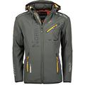 Geographical Norway Men's Softshell Outdoor Jacket Rainman? Hood - Dark Grey, L