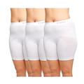 Chaffree Womens Anti Chafe Underwear, Plus Size Full/High Waist Long Leg Briefs Stop Thighs Rubbing, Breathable Sweat Control, Soft Stretchy Seamless Pants, Ladies Panties, 3 Pack (20-24; Waist-Full; Leg Long, White)