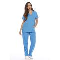 Just Love Women's Solid Scrub Sets/Tunic and Trousers/Medical/ Nursing Uniform Medium Malibu Blue