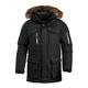 Clique Malamute Heavyweight Unisex Waterproof Parka Jacket, Detachable Hood, Deatchable Faux Fur Lining - Black (Medium, Black)