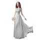 Angel Star High Fashion Long Bridesmaid Dresses Sleeves Sheath Maid of Honor Wedding Party (16, Silver Grey)