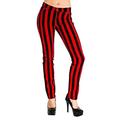 Run & Fly New Womens Skinny Stretch Mid Rise Black and Red 1" Stripe Jeans Indie Retro, UK 10-28" Waist / 32" Leg, Regular